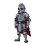 the knight, chain mail,  turn the body to the side