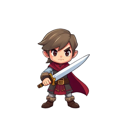 2d character with sword 