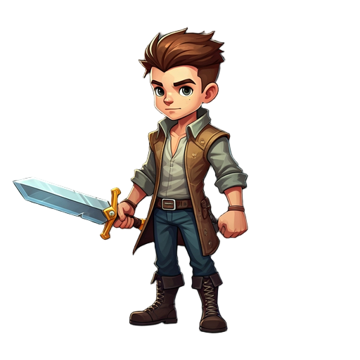 2d character with sword 