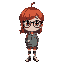 red haired nerd girl with classes and an eye for mystery portrait