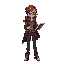 red haired nerd woman with classes and an eye for mystery in fantasy clothing