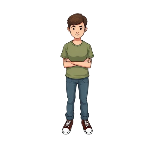the basic upright posture for walking sprites. a typical human