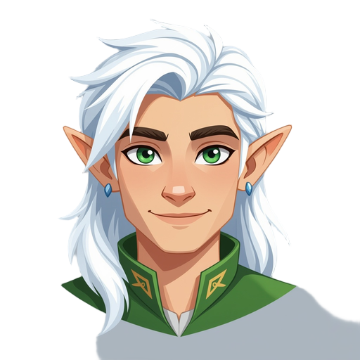 male elf with white hair