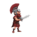 gladiator with sword and in profile