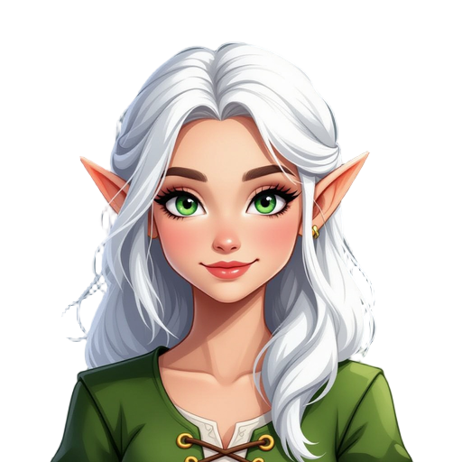 female elf with white hair