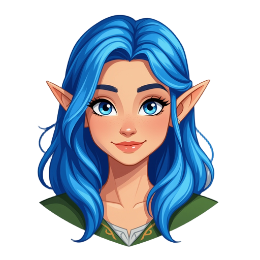 female elf with blue hair