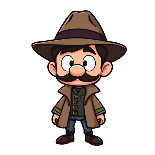 guy wearing hat detective