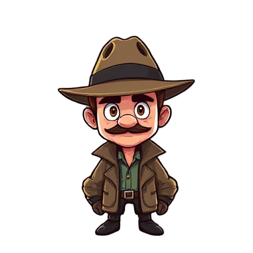 guy wearing hat detective