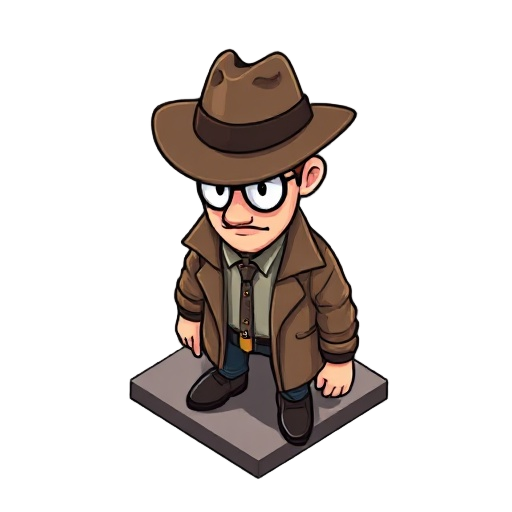 guy wearing hat detective