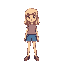 a blonde girl , retro style like nes games