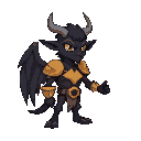 um anjo negro de uma asa só,  um olho dourado e outro prateado,de moleton 