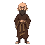 create a game character that represents an experienced monk in martial arts. he should have a serene and wise appearance, with features that convey years of discipline, meditation, and combat. use tra