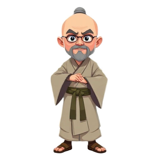 create a game character that represents an experienced monk in martial arts. he should have a serene and wise appearance, with features that convey years of discipline, meditation, and combat. use tra