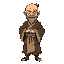 create a game character that represents an experienced monk in martial arts. he should have a serene and wise appearance, with features that convey years of discipline, meditation, and combat. use tra