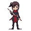 ninja girl with a kunai on her hands