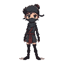 ninja girl with a mask on 
