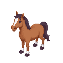 horse; full body pixel sprite