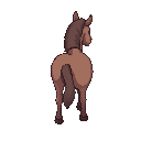 horse rear view, full body pixel sprite