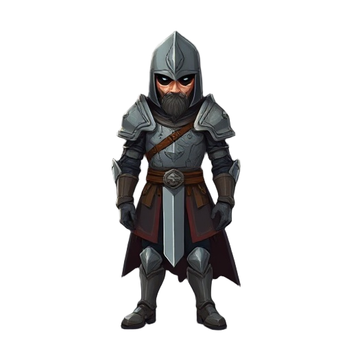 .a person in armor in medieval times, with mutated traces and blood 