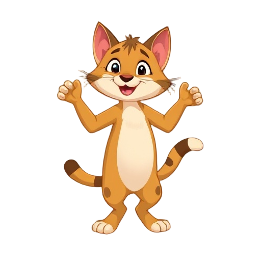 a cute little wild cat is dancing