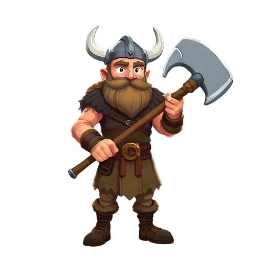 i want a 2d viking character with big axe