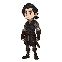 geralt from rivia with black hair side profile