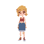loli cabelo amarelo, chifrinhos vermelho curto com cropped e short jeans apertado 