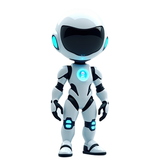 a sleek antivirus avatar for a rogue-like game. the character has polished white and chrome armor with integrated glowing cyan circuits. minimalist and elegant design, with a glowing energy core visible in the chest. no face is visible, just a smooth helm