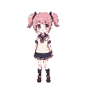 girl with pink hair , school girl uniform , twin tail