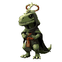 ninja dinosaur priest with halo ring 