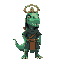 ninja dinosaur priest with halo ring 