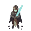 epic knight with crystal sword in raw brutal world, nostalgic vibe