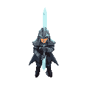 epic knight with crystal sword in raw brutal world, nostalgic vibe