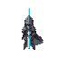 epic knight with crystal sword in raw brutal world, nostalgic vibe