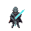 epic knight with crystal sword in raw brutal world, nostalgic vibe