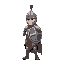detailed light paladin rotated 45 degrees towards the screen with a grey helmetk