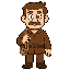 a man with a rope in brown