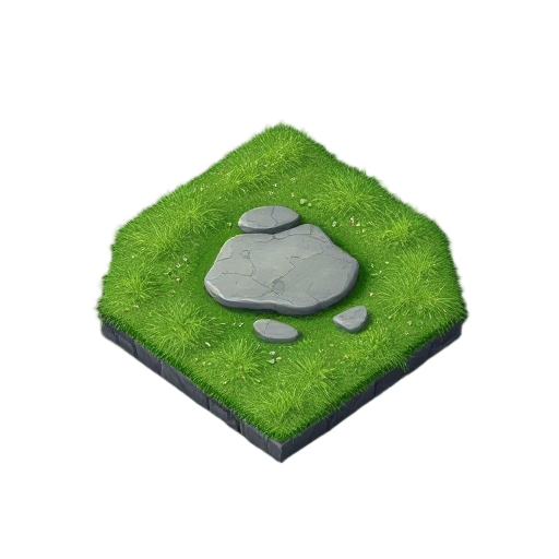 tilemap with grass, stone. dark green, less details