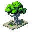 create a three-quarter view isometric sci fi tree 