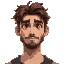 a man in his 20s. curly brown hair. fantasy