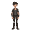 a man in his 20s. curly brown hair. fantasy