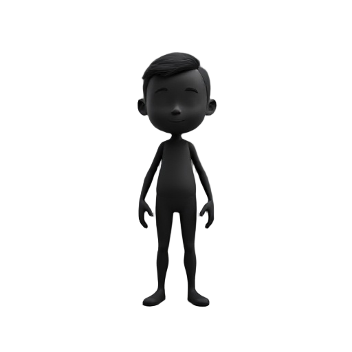 a simple character, all black, like the unreal engine character example