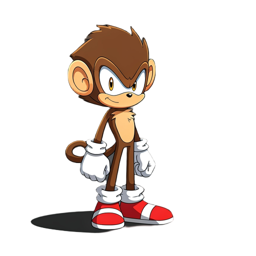anthropomorphic monkey character in the style of sonic mania