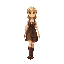 medieval human  woman  female  blonde  wearing clothes with a clear walking posture.  designed for a retro-style farm simulation game.