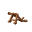medieval wood and stone catapult  designed for a retro-style farm simulation game.