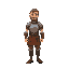 medieval human  man  wearing armor  wearing clothes with a clear walking posture. designed for a retro-style farming simulation game.