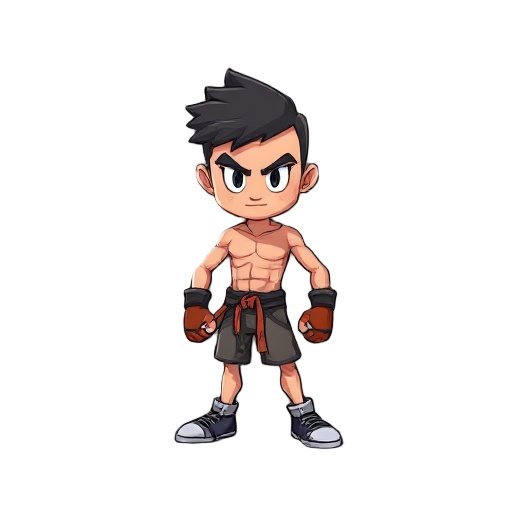 personagem de luta. crie sprites de andar correr soco chute e etc