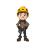 classic mountain climber with yellow helmet