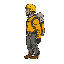 side facing classic mountain climber with yellow helmet