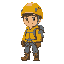 side facing classic mountain climber with yellow helmet